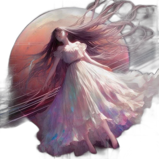 dress, hair, mask, face transparent PNG cut-out