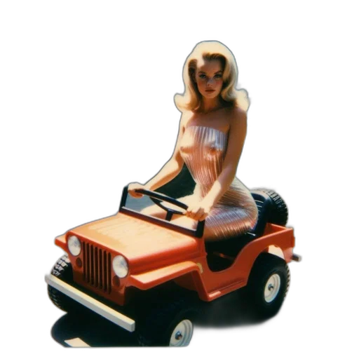 car, robot, dress, vaporwave transparent PNG cut-out