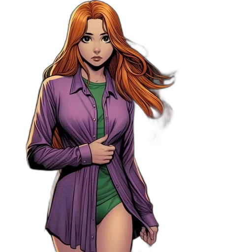 jacket, dress, comic book art, concept art transparent PNG cut-out