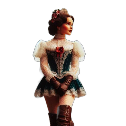 dress, crown, staff, 3d render transparent PNG cut-out