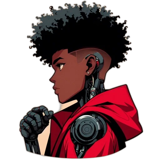 jacket, robot, comic book art, concept art transparent PNG cut-out