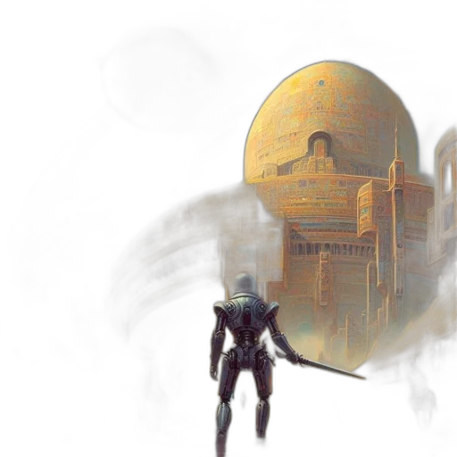 robot, concept art, fantasy art, comic book art transparent PNG cut-out