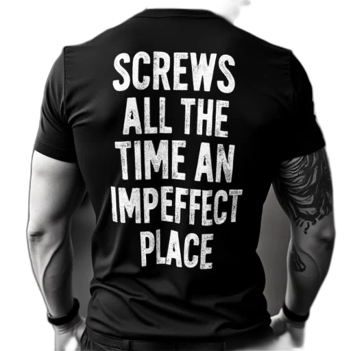 gym, shirt, saying, screws transparent PNG cut-out