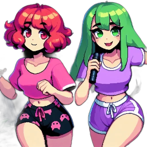 pixel art, vaporwave, anime, concept art transparent PNG cut-out