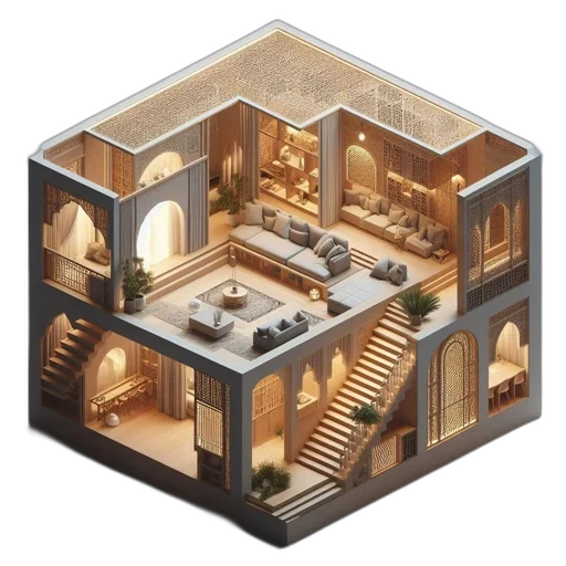 furniture, building, jewelry, 3d render transparent PNG cut-out