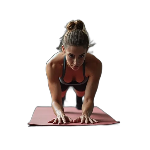 woman, doing, push, gym transparent PNG cut-out