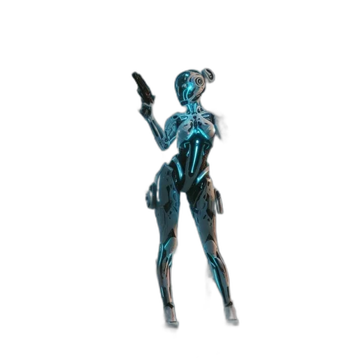 robot, staff, weapon, creature transparent PNG cut-out