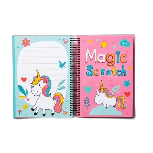 colorful, children, notebook, unicorn transparent PNG cut-out