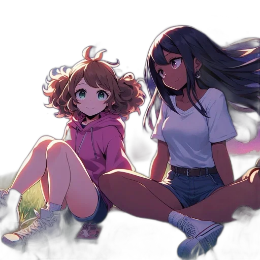 anime, concept art, watercolor, vaporwave transparent PNG cut-out