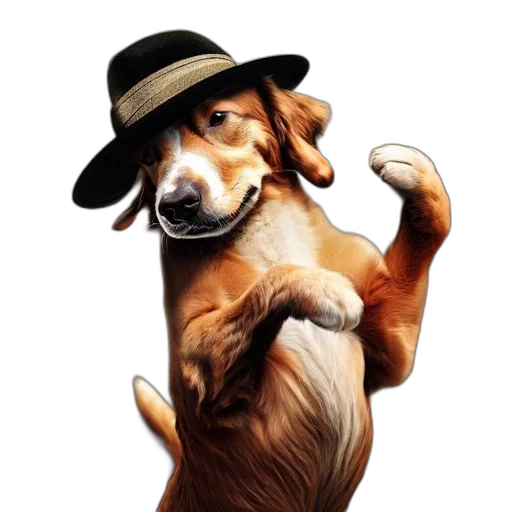 hat, animal, staff, photorealistic transparent PNG cut-out