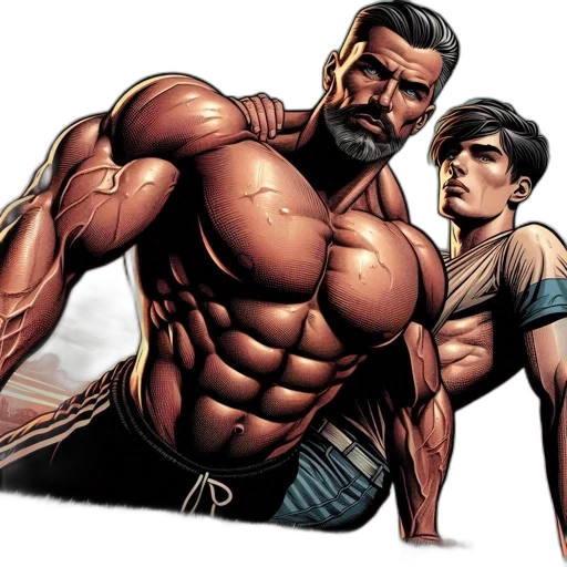 comic book art, concept art, photorealistic, cartoon transparent PNG cut-out