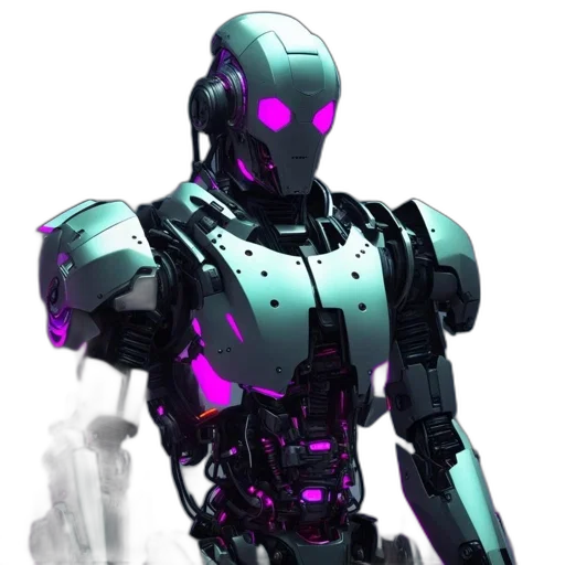 robot, weapon, concept art, cyberpunk transparent PNG cut-out