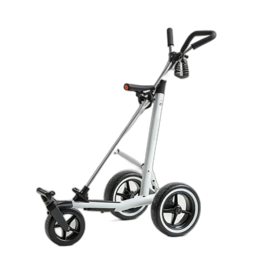 white, golf, trolley, shown transparent PNG cut-out
