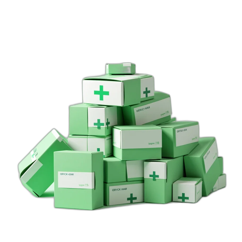 3d render, green, pile, various transparent PNG cut-out