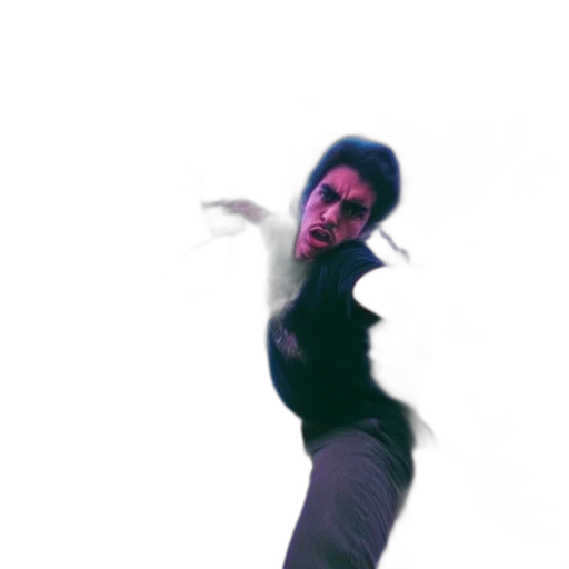 creature, staff, vaporwave, 3d render transparent PNG cut-out