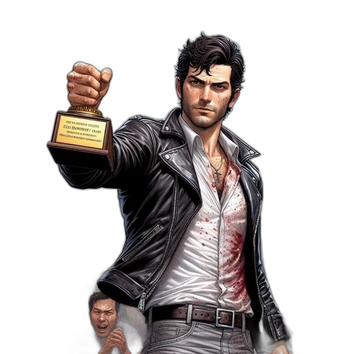 jacket, weapon, concept art, comic book art transparent PNG cut-out