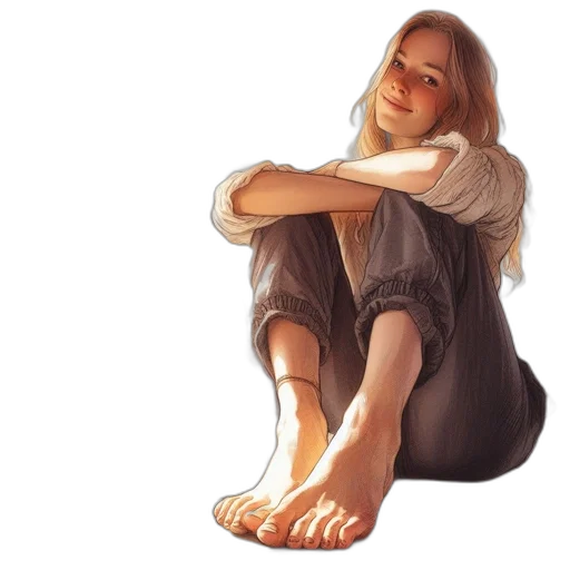 dress, face, shoes, watercolor transparent PNG cut-out
