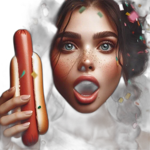 face, food, weapon, photorealistic transparent PNG cut-out