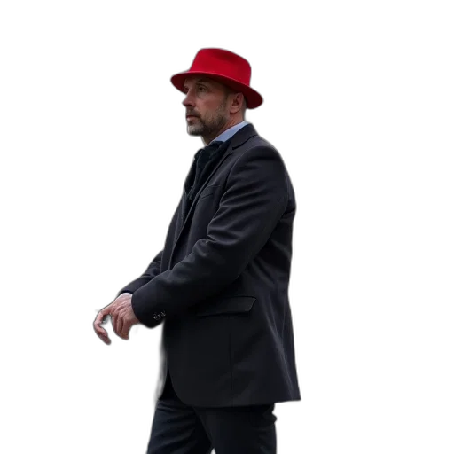 hat, jacket, staff, umbrella transparent PNG cut-out