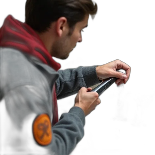 jacket, staff, jewelry, weapon transparent PNG cut-out