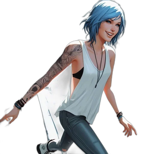 concept art, comic book art, cartoon, cyberpunk transparent PNG cut-out