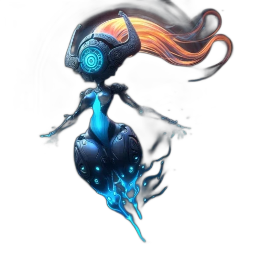 robot, hair, mask, creature transparent PNG cut-out