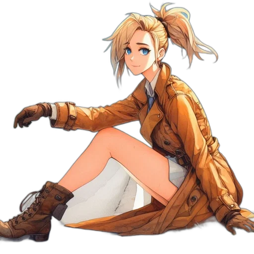 jacket, dress, weapon, staff transparent PNG cut-out