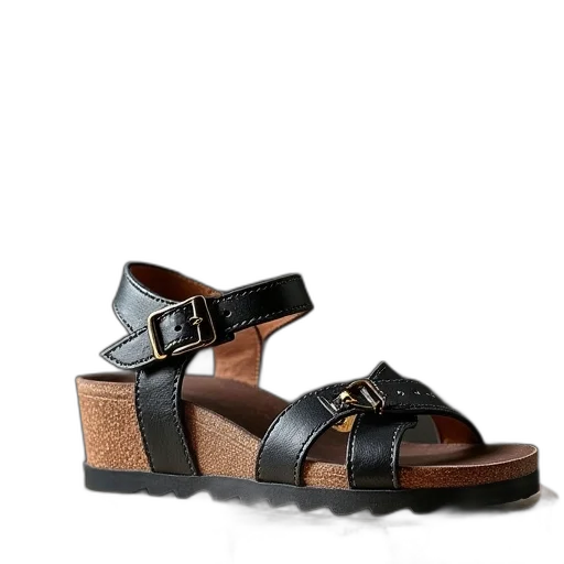 shoes, empty, black, birket transparent PNG cut-out