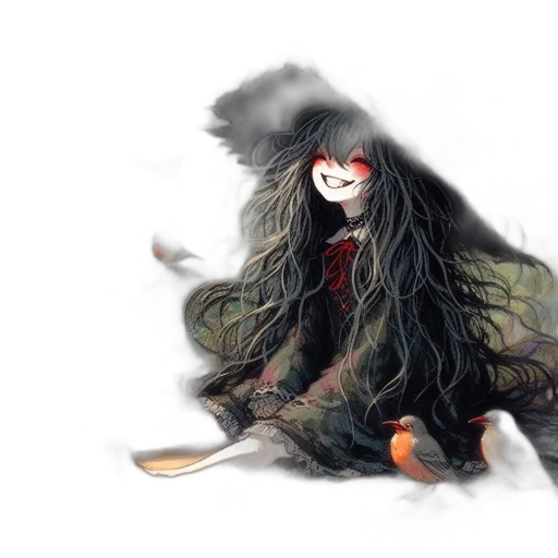 creature, hair, mask, concept art transparent PNG cut-out