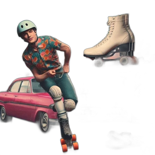 shoes, car, hat, concept art transparent PNG cut-out