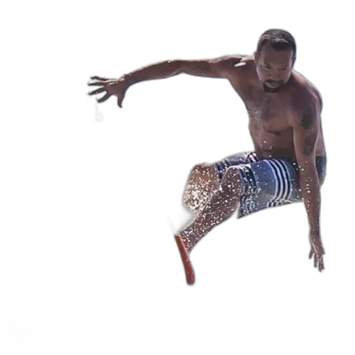man, blue, white, striped transparent PNG cut-out