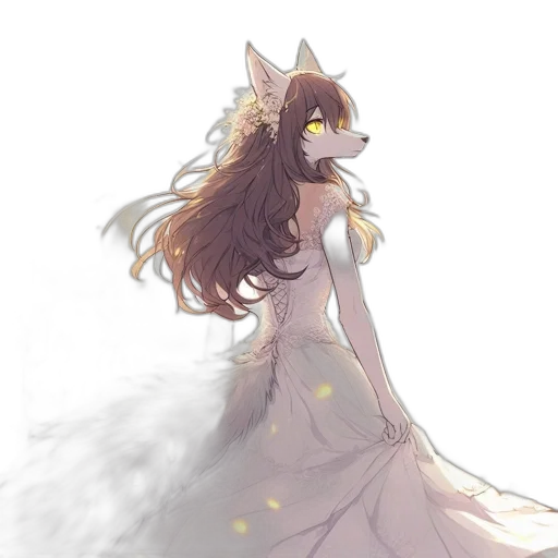 dress, creature, crown, staff transparent PNG cut-out