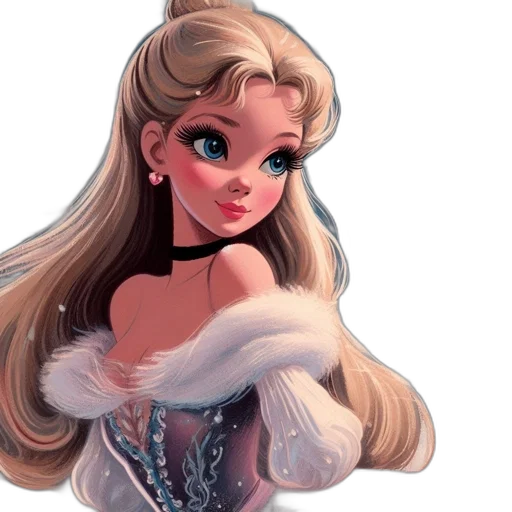 face, dress, hair, 3d render transparent PNG cut-out