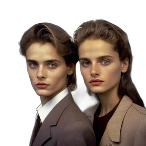 jacket, face, hair, jewelry transparent PNG cut-out