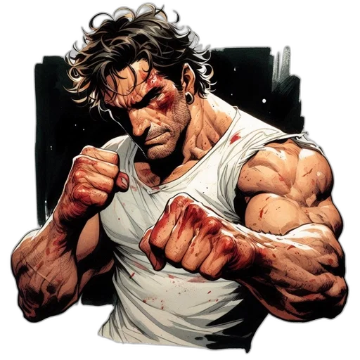 comic book art, concept art, photorealistic, intense transparent PNG cut-out