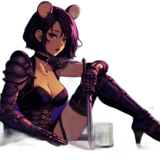 weapon, dress, robot, crown transparent PNG cut-out
