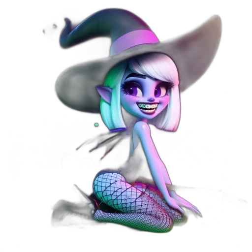 hat, creature, dress, staff transparent PNG cut-out