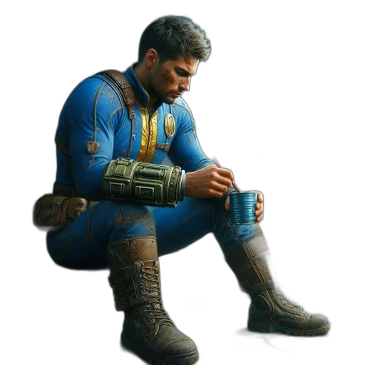 jacket, weapon, concept art, 3d render transparent PNG cut-out