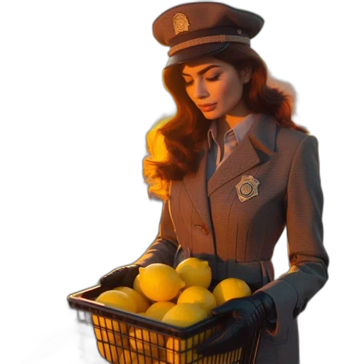 jacket, hat, staff, photorealistic transparent PNG cut-out