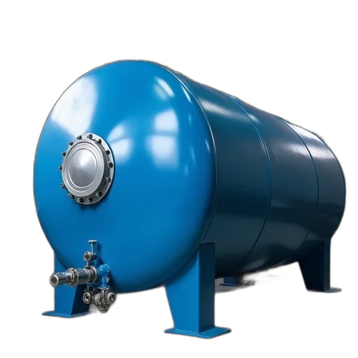 3d render, large, blue, cylindrical transparent PNG cut-out