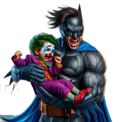 comic book art, concept art, batman, holds transparent PNG cut-out