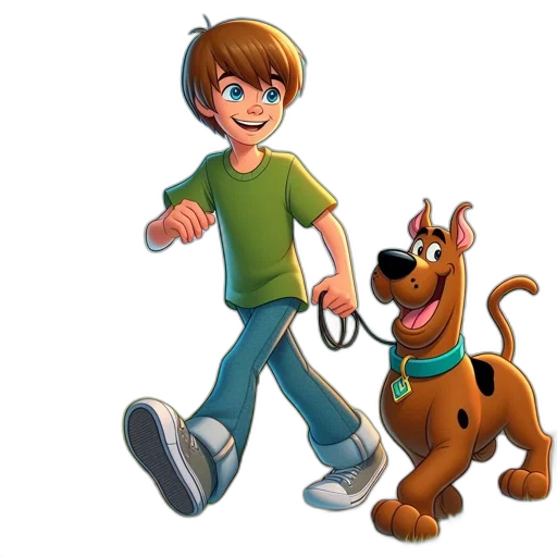 staff, animal, 3d render, cartoon transparent PNG cut-out