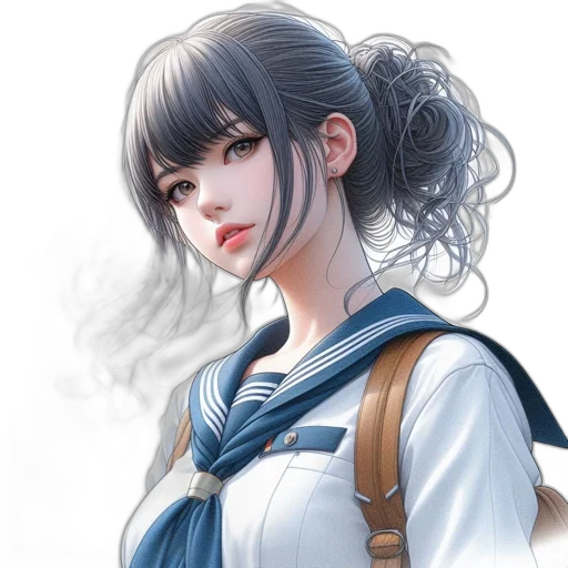 face, staff, dress, anime transparent PNG cut-out