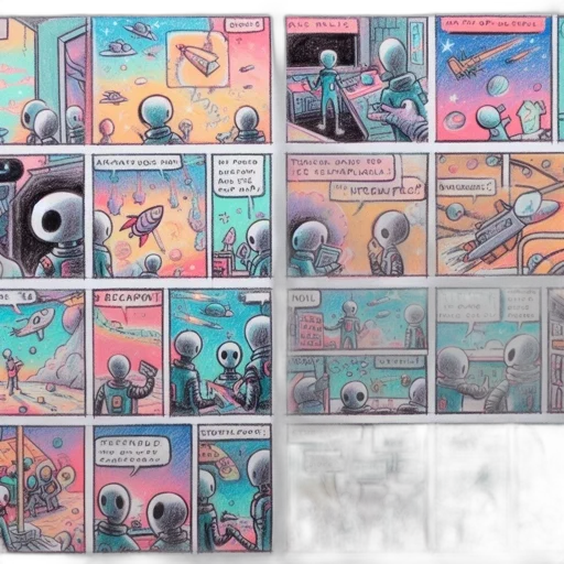 comic book art, concept art, outer space, underwater transparent PNG cut-out