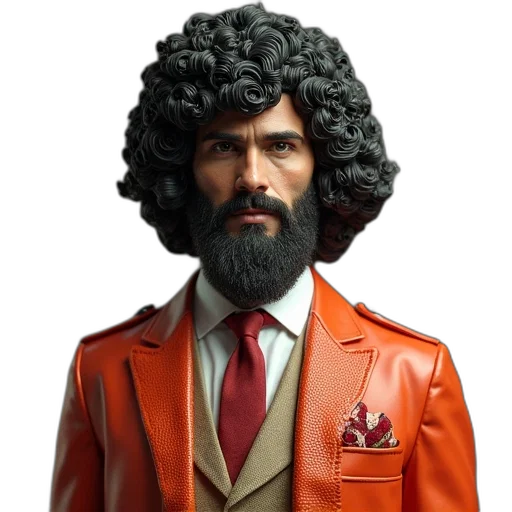 jacket, hair, photorealistic, dictator transparent PNG cut-out
