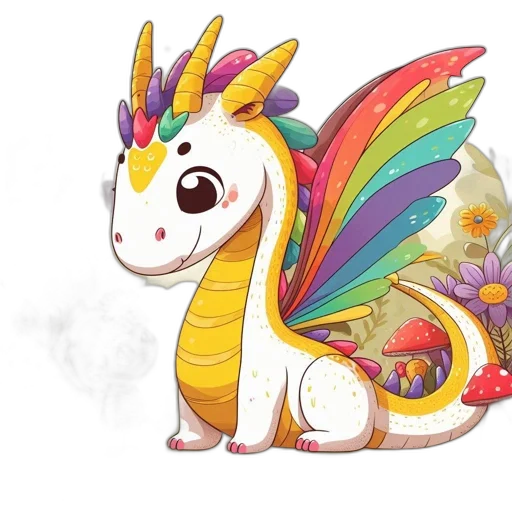 dragon, fantasy art, concept art, watercolor transparent PNG cut-out