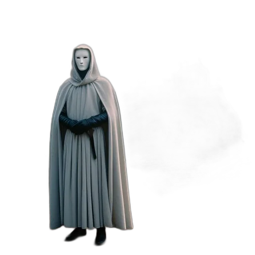 jacket, dress, staff, mask transparent PNG cut-out