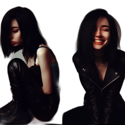 jacket, face, creature, hair transparent PNG cut-out