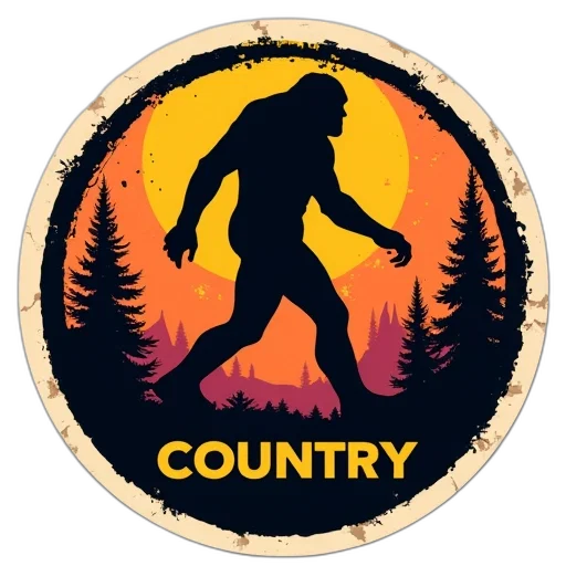 concept art, bigfoot, country, sticker transparent PNG cut-out