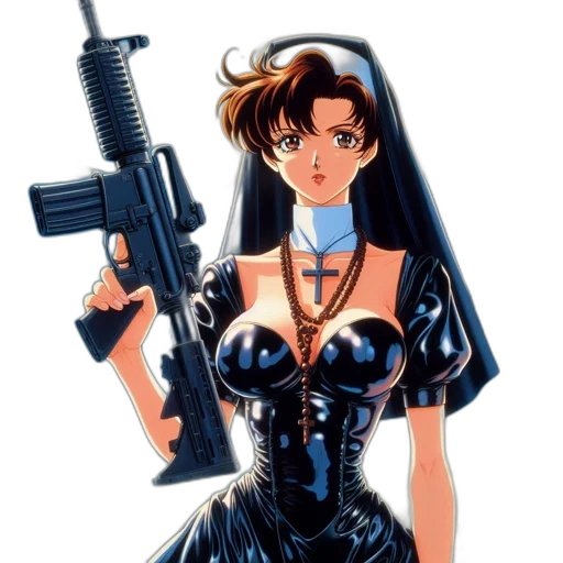 weapon, dress, cyberpunk, anime transparent PNG cut-out